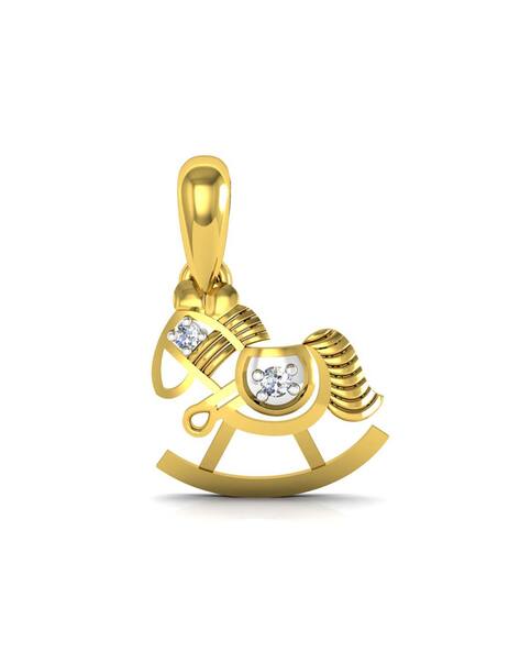 Avsar Yellow Gold Stone-Studded Pendant