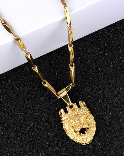 Gold plated hot sale lion pendant