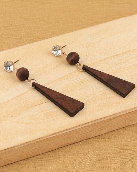 Buy Wood Gully - Cutting Chai Wooden Dangle Earrings For Women And Girls -  Fashionable, Unique and Light Weight Online at Lowest Price Ever in India |  Check Reviews & Ratings - Shop The World