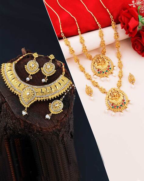 Gold plated traditional hot sale necklace set