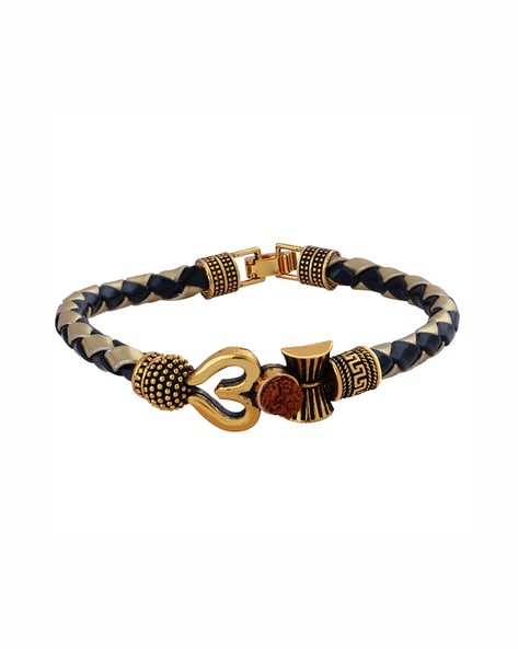 Leather Gold Bracelet Special Kada Bracelet for Men and women