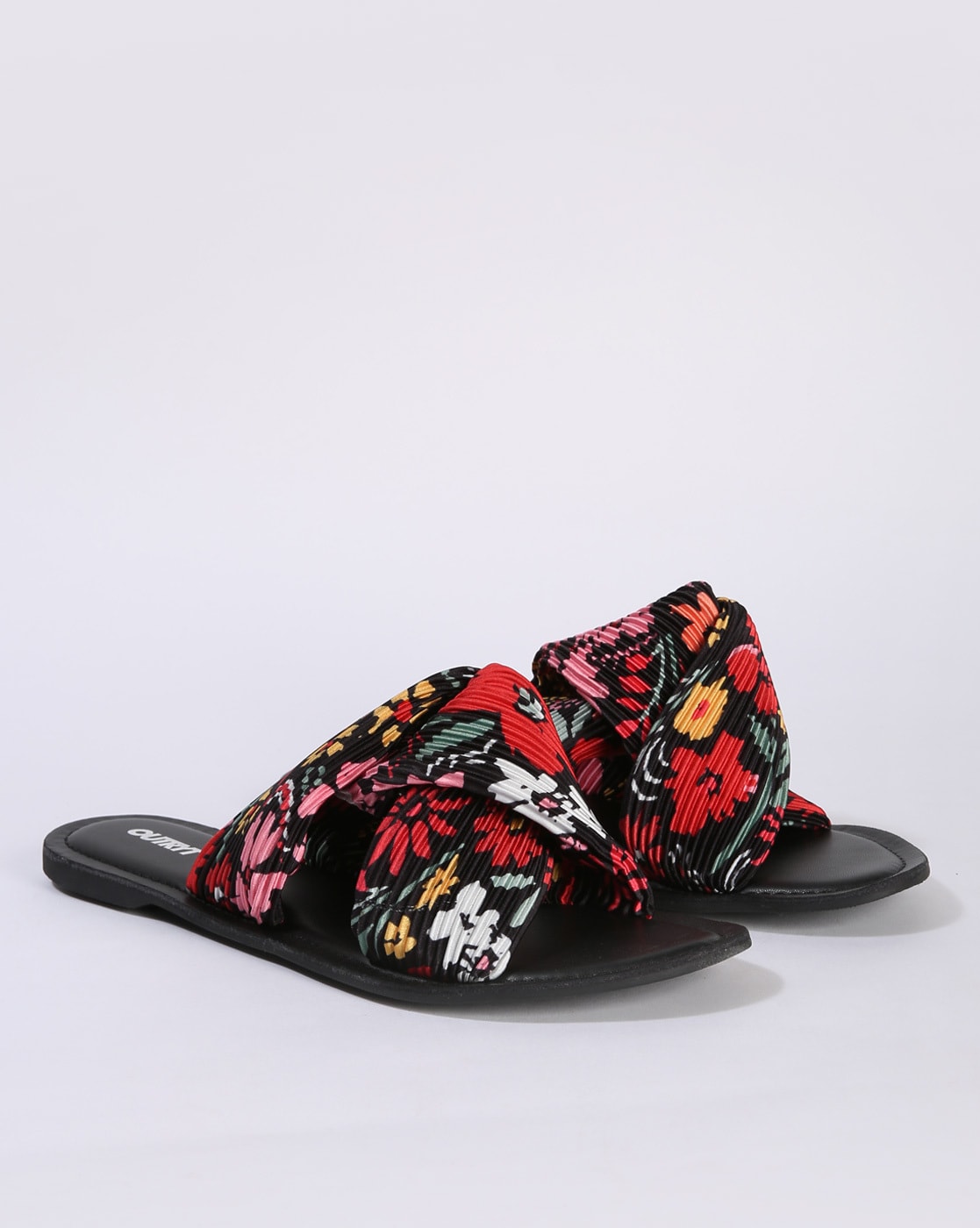 Buy Black Flat Sandals for Women by Outryt Online Ajio