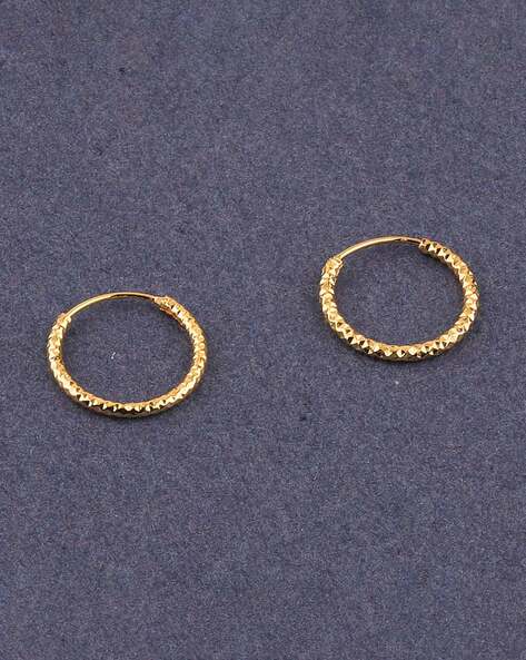 Buy quality 916 gold big size bali earrings simple design in Ahmedabad