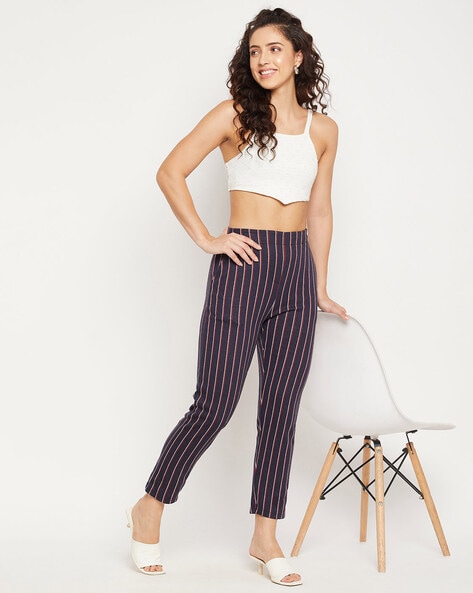 Striped Trouser Pants Women Trousers Semi Formals at Rs 225/piece in Surat-anthinhphatland.vn
