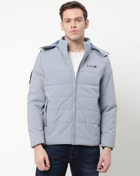 Zip Front Puffer Jacket with Detachable Hood