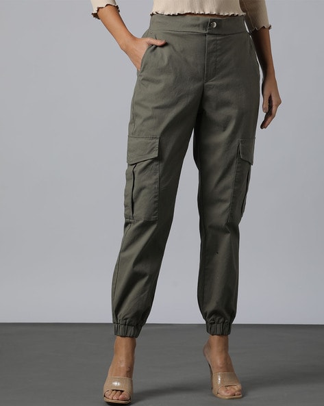 Buy Tokyo Talkies Dark Green Relaxed Fit Track Pants for Women Online at  Rs.555 - Ketch