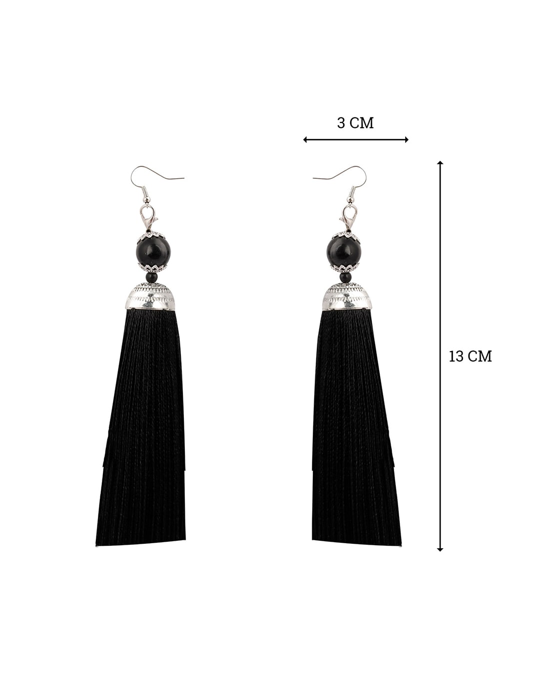 Buy Elegant Black silk thread tassel earrings Online at Low Prices in India  - Paytmmall.com