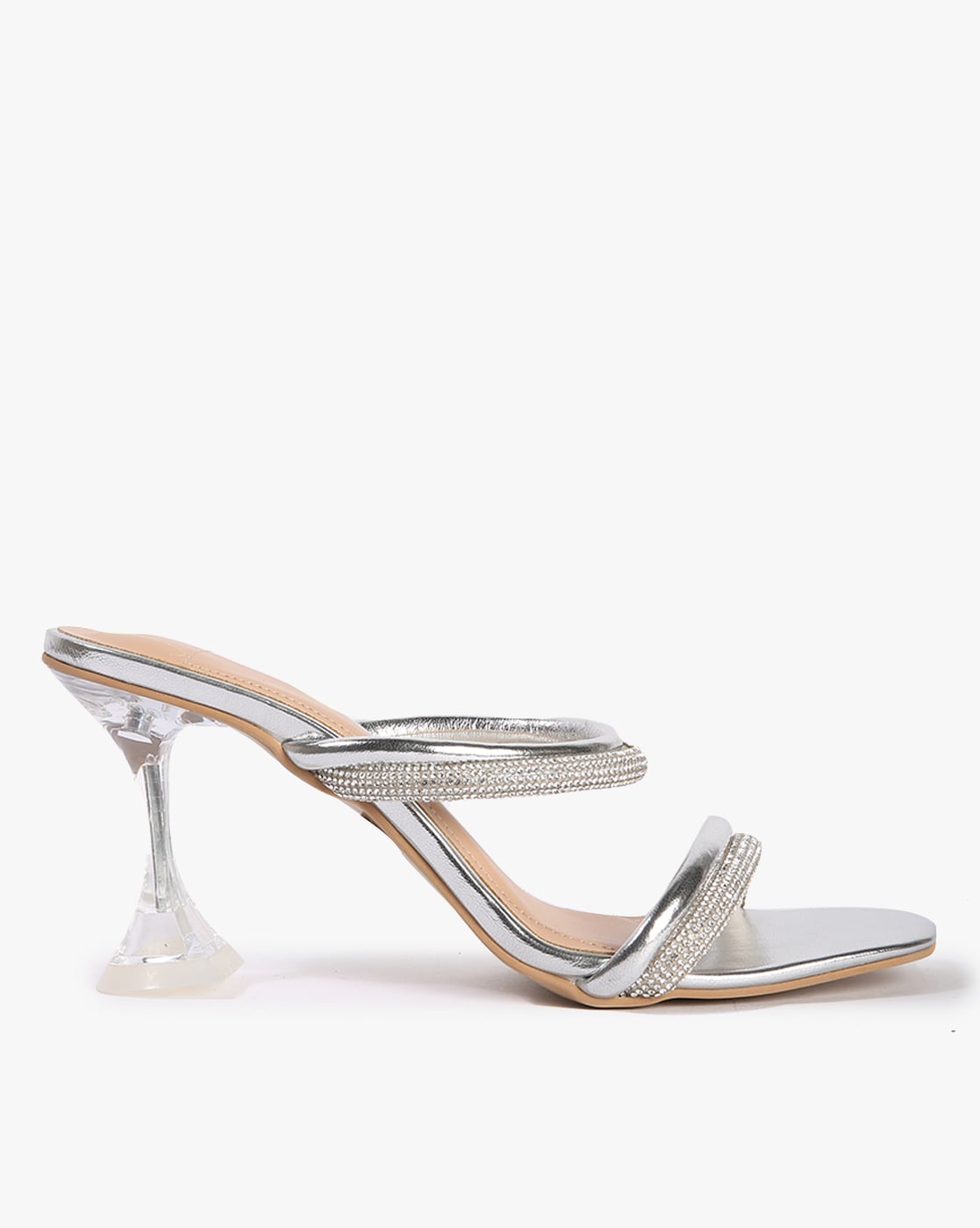 Silver Metallic Flat Sandal with Ankle Strap | Metallic sandals flat, Silver  sparkly shoes, Bridesmaid shoes