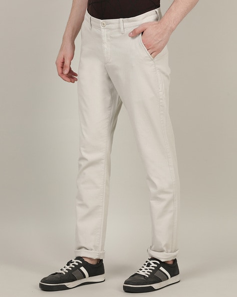 PETER ENGLAND Slim Fit Men White Trousers - Buy PETER ENGLAND Slim Fit Men White  Trousers Online at Best Prices in India | Flipkart.com