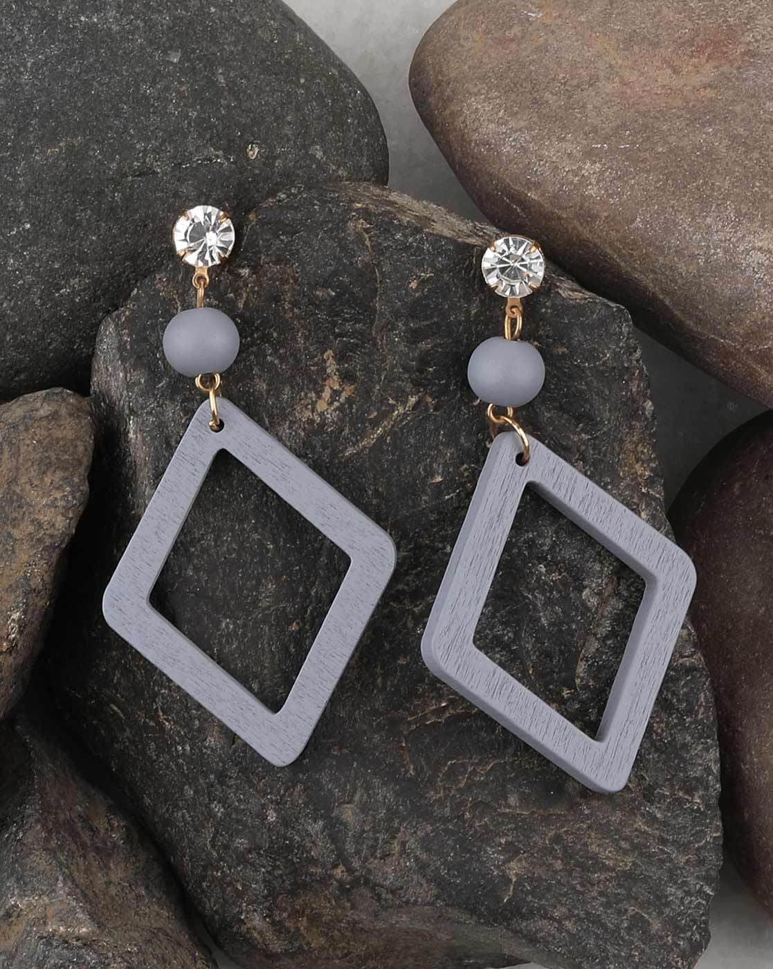 Buy Black  Grey Earrings for Women by Sohi Online  Ajiocom