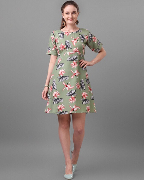 Floral Print Casual Knee Length Dress – TD Mercado