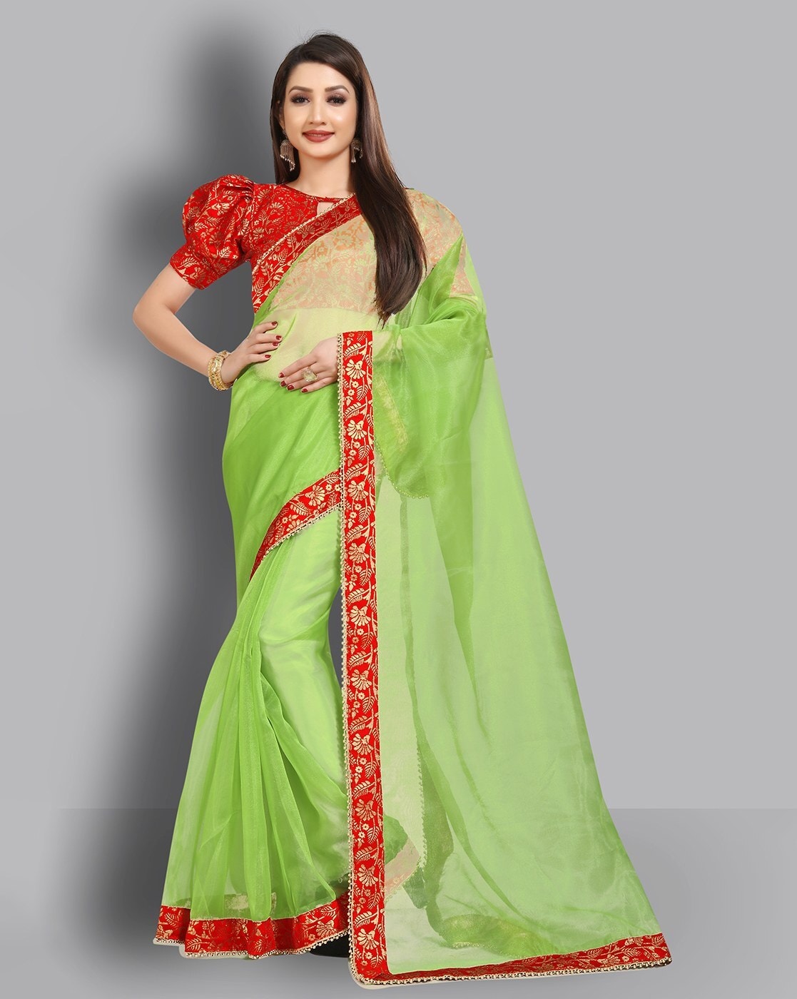 Red And Green Heavy Banarasi Saree|Banarasi Saree Online |Jhakhas