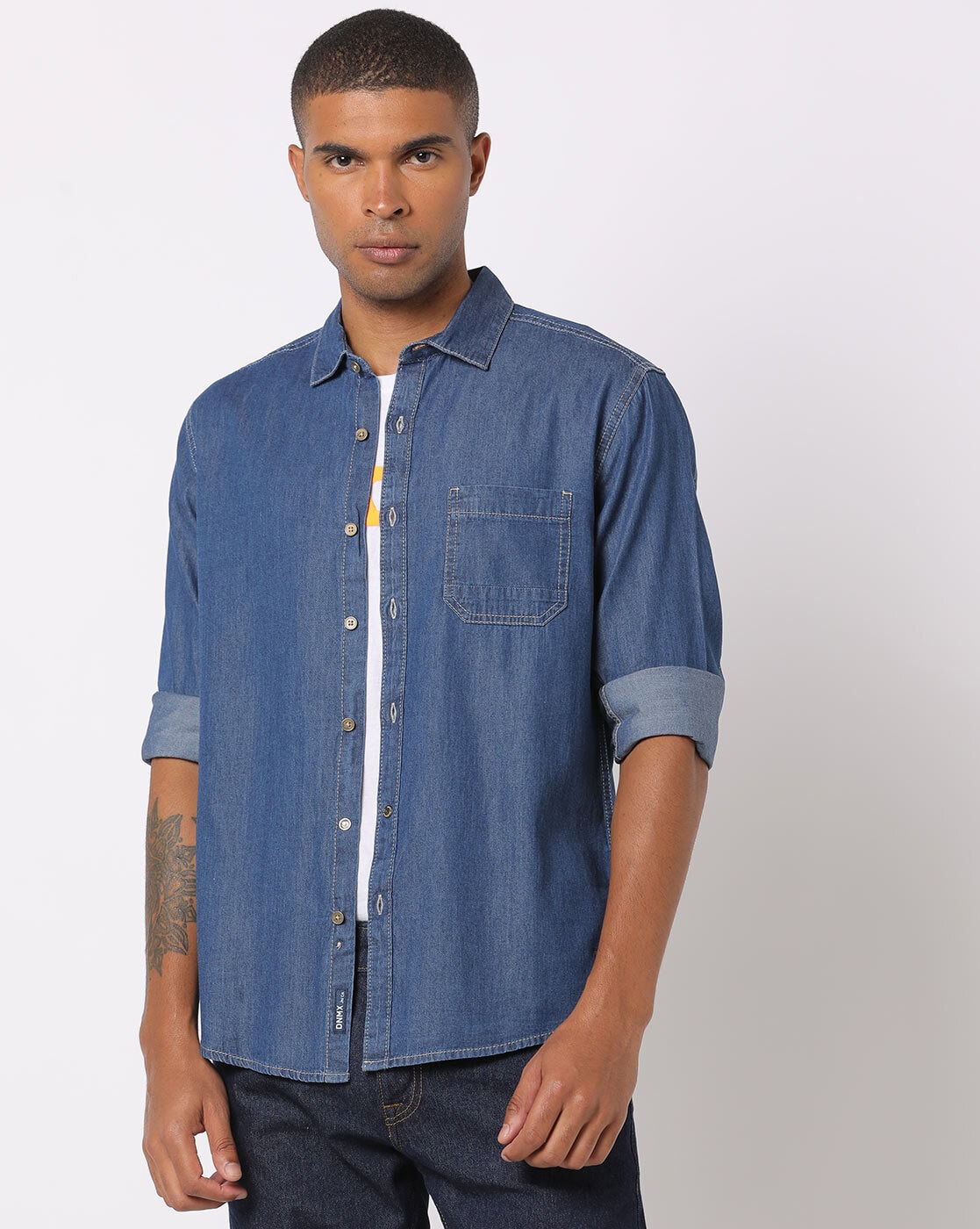 Buy Denim Shirt with Flap-Button Pockets Online at Best Prices in India -  JioMart.