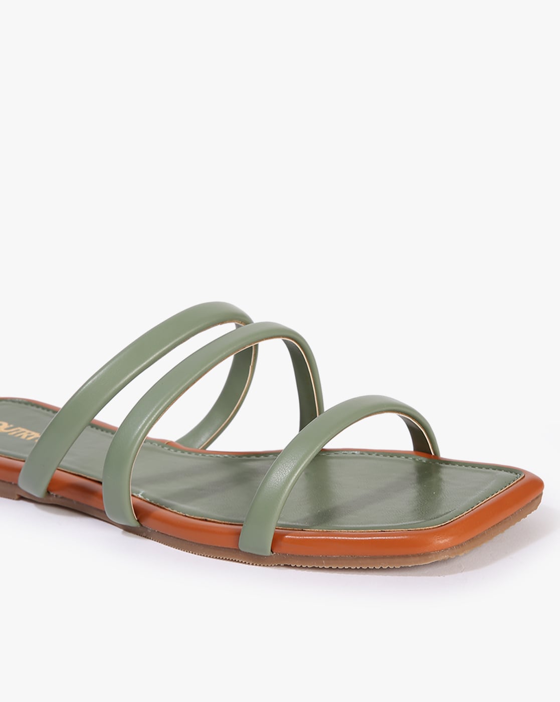 Michael Kors Mallory Palm green thong sandal in leather