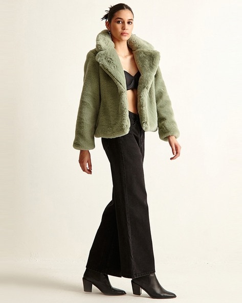 Mint green store fur coat