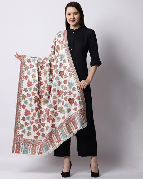 Shawl with Leaf Woven Motifs Price in India
