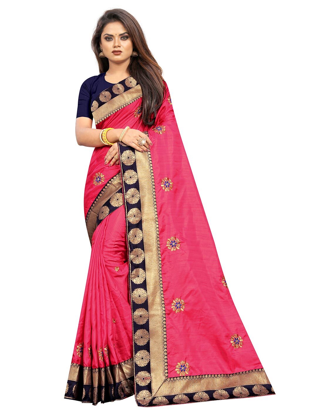 Pink Women New Looking Bahubali Silk Fabric Designer Saree, Party Wear at  Rs 678 in New Delhi