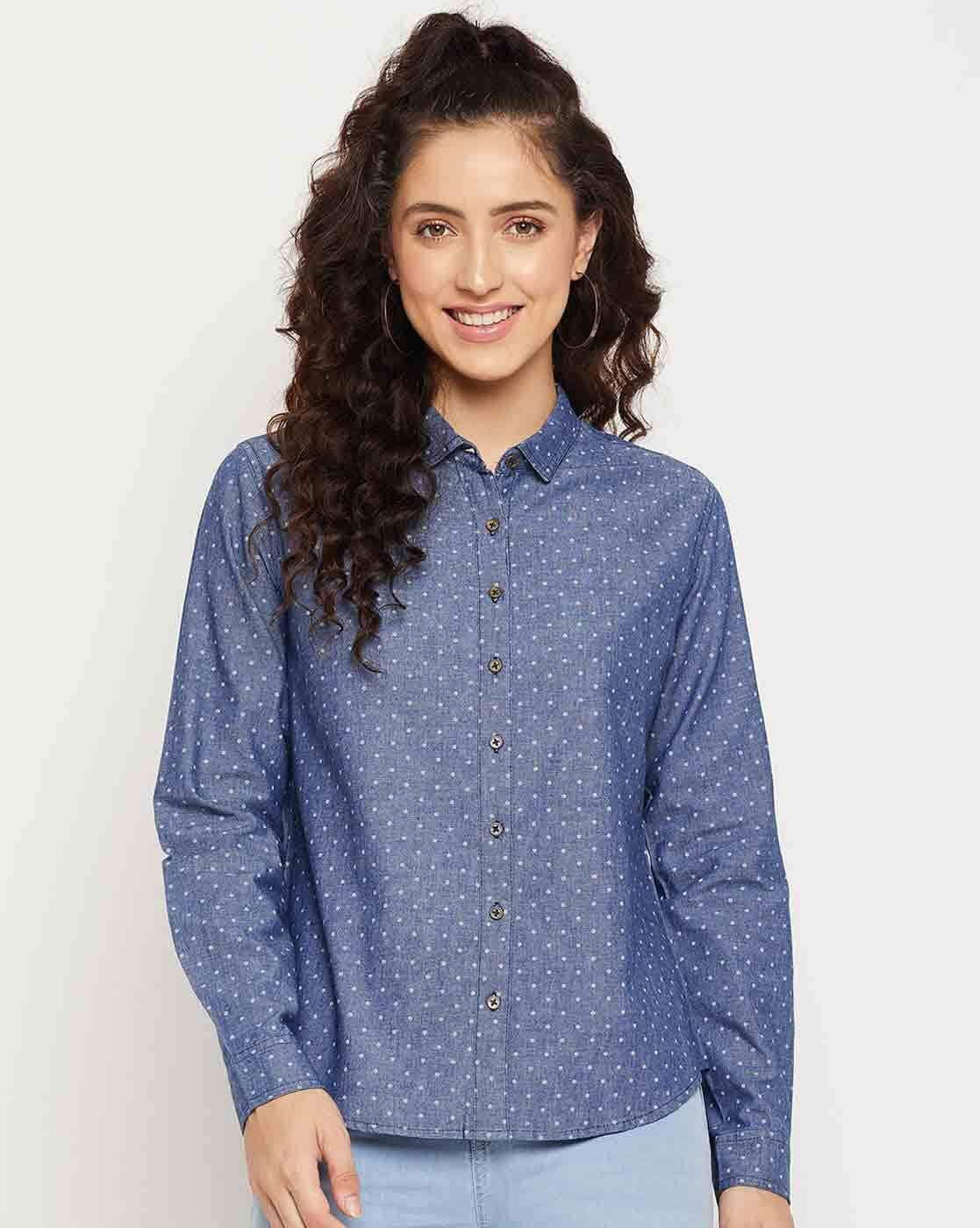 Pepe Jeans Women Polka Print Casual Green Shirt - Buy Pepe Jeans Women Polka  Print Casual Green Shirt Online at Best Prices in India | Flipkart.com