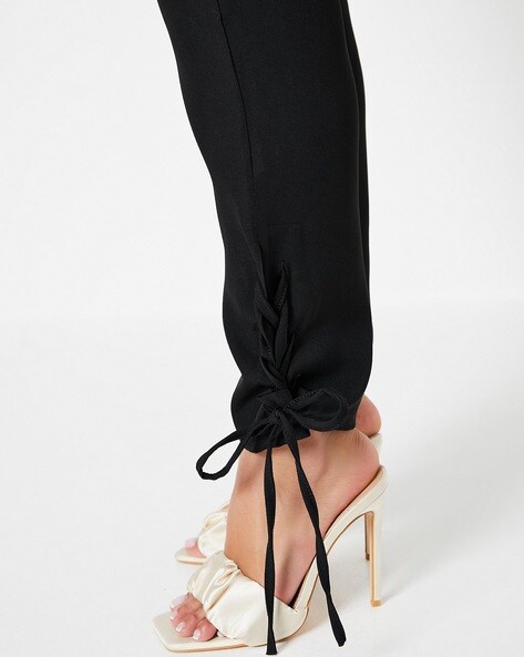 Pilcro High-Rise Cropped Bow-Leg Trousers | Anthropologie UK