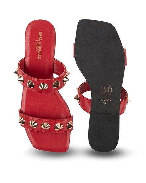 Buy Red Flat Sandals for Women by Heel Buckle London Online