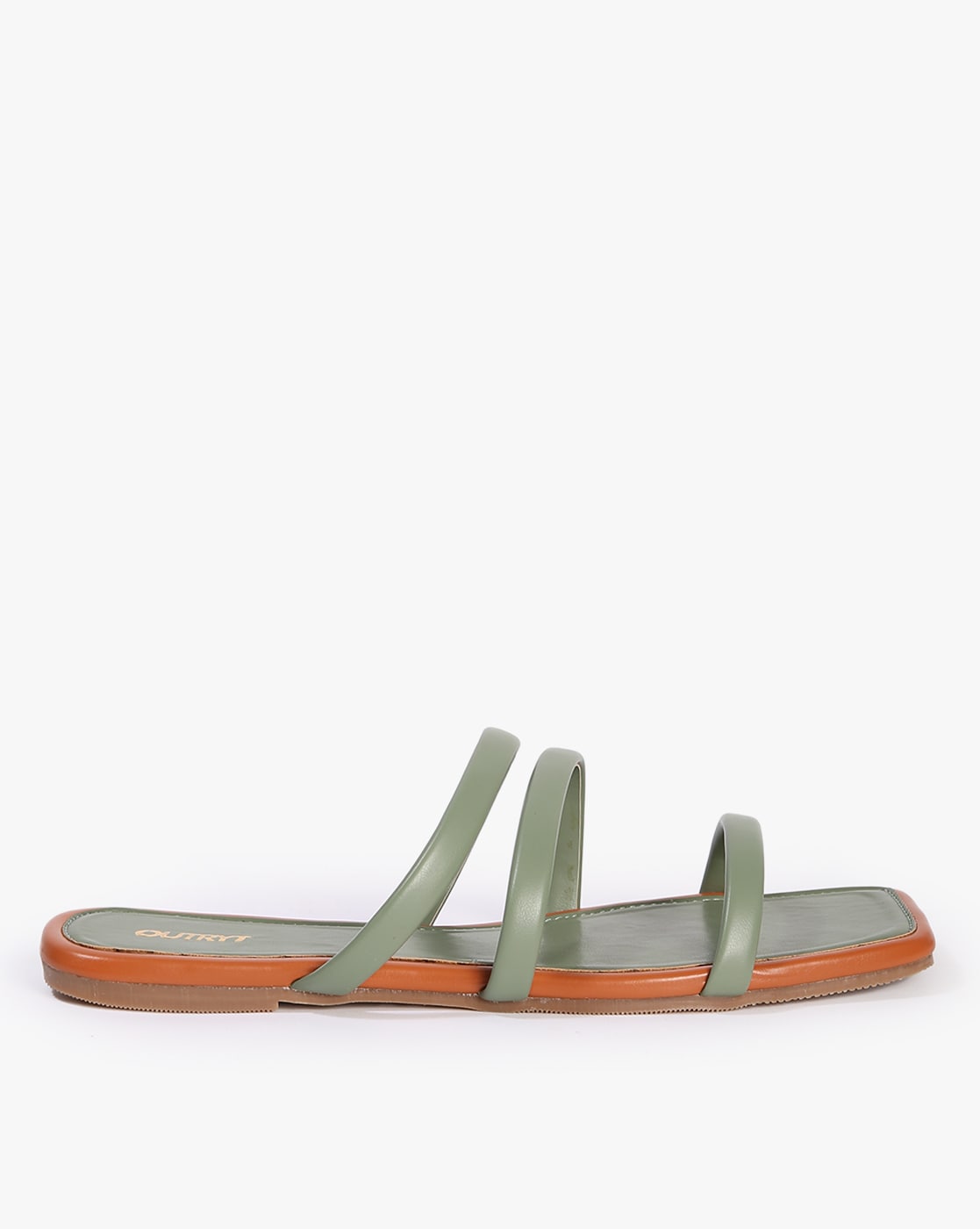 Flat strappy leather sandals - pull&bear