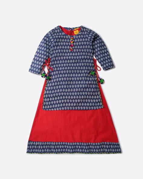 Buy Navy Blue Red Kurtas Kurtis for Girls by 612 League Online