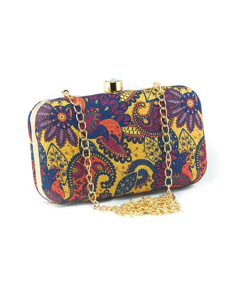 Golden Red Shoulder Hand Length Rectangular Embroidered Clutch Purse at  Best Price in South 24 Parganas | M/s. D.k. Enterprise