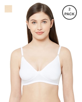 Semi Coverage Encircle Non-Padded Non-Wired Cotton Bra (PACK OF 2