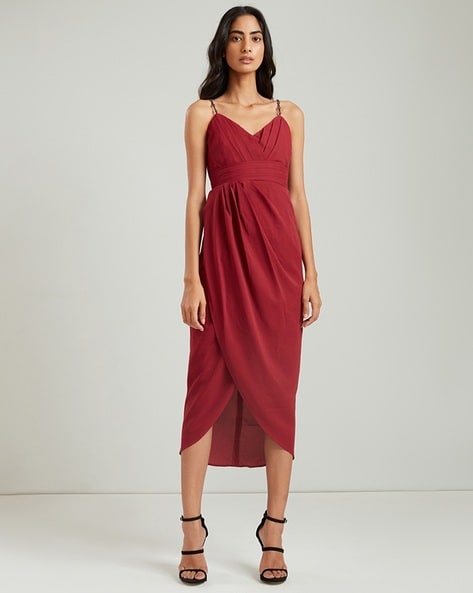 Cover Story Wine Maxi Dress Price in India, Full Specifications & Offers |  DTashion.com