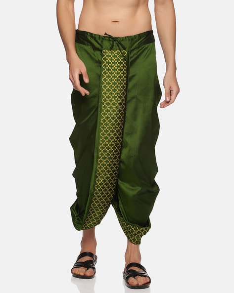 Buy Green Chanderi Short Kurti With Dhoti Pants by Designer DIVI BY SONAL  KHANDELWAL for Women online at Kaarimarket.com