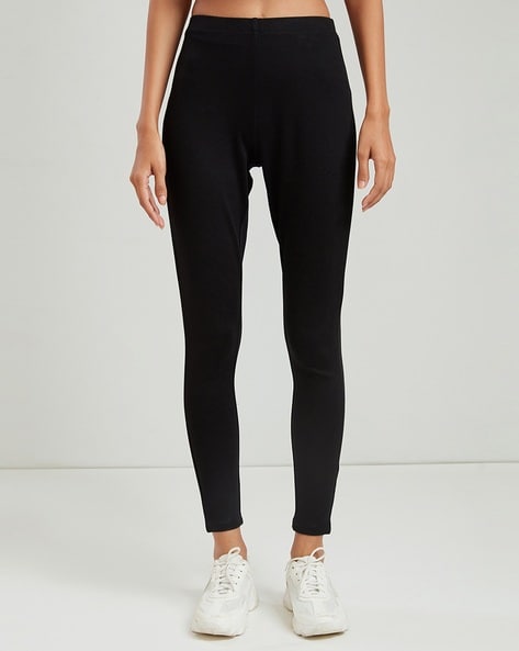 Textured Leggings with Elasticated Waist