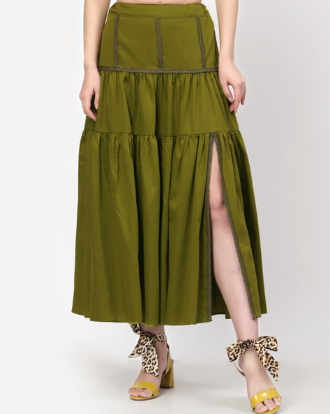 Buy Olive Skirts for Women by Lela Online