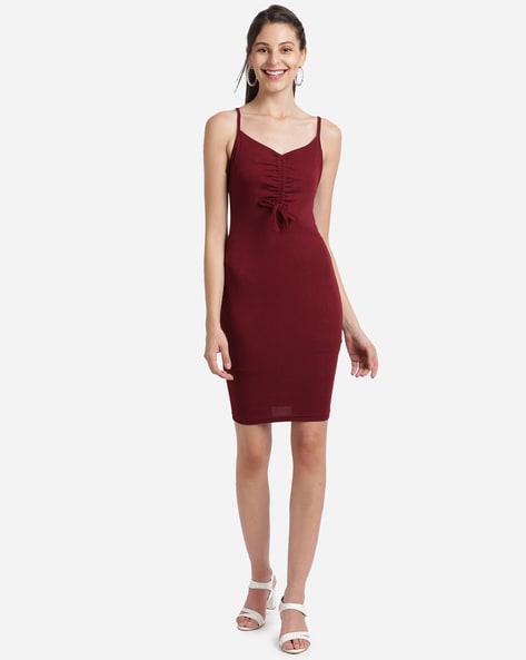 Burgundy hotsell bodycon dress