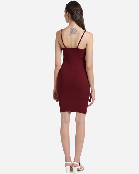 Burgundy strappy outlet dress