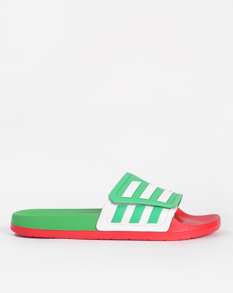 adidas Originals Adilette Velvet Slider Flip Flops In Green BY9907 | ASOS