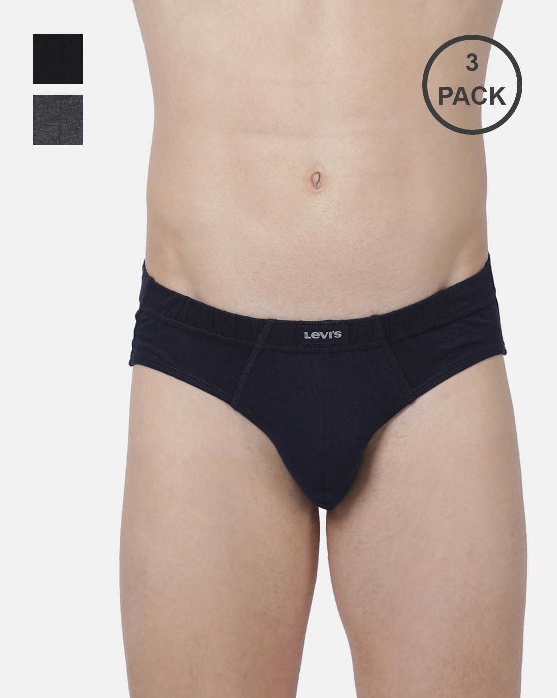Pack of 3 Cotton Briefs with Elasticated Waistband