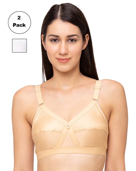 Pack of 2 Non-Padded Cotton Bra
