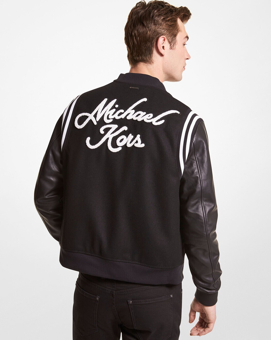 Wool-blend Baseball Jacket - Black/New York - Men