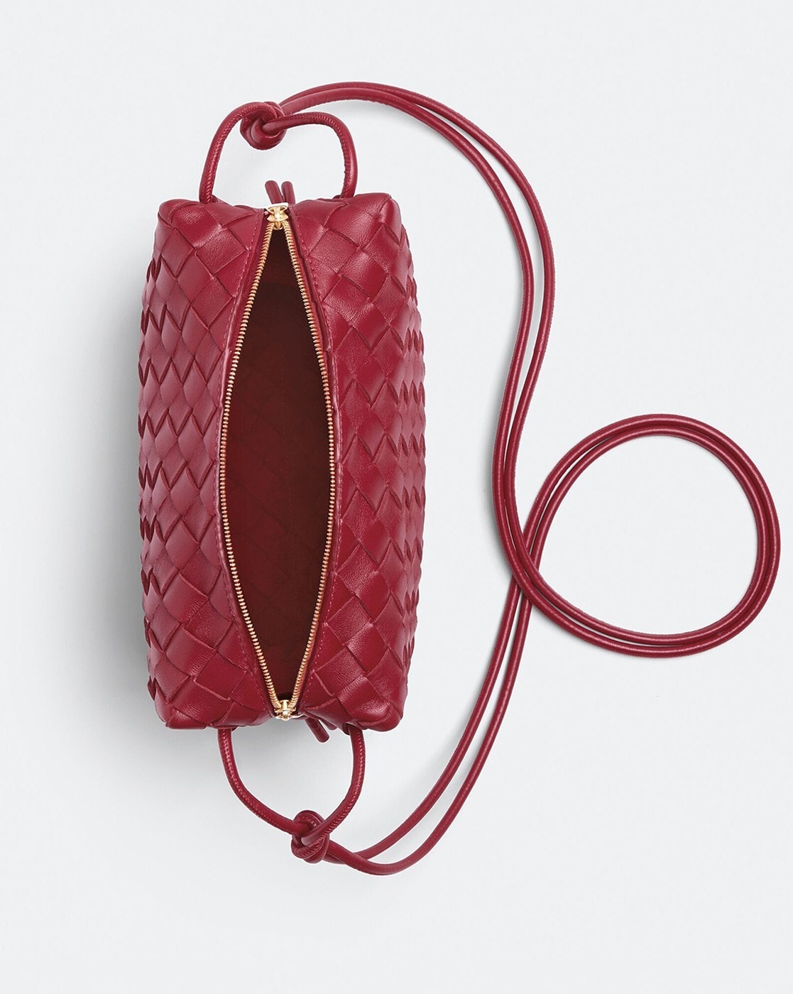 Loop Mini Leather Crossbody Bag in Gold - Bottega Veneta