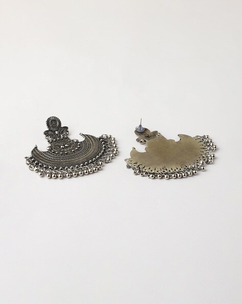 Buy Teejh Ethnic Antique Silver Peacock Pearl Dangler Earrings Online At  Best Price @ Tata CLiQ