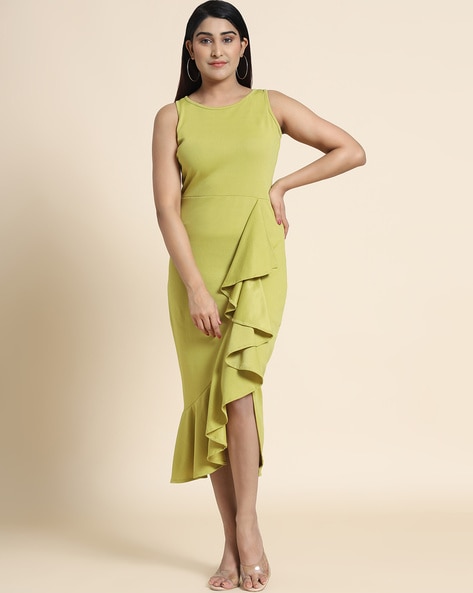 Bodycon dress cheap with ruffle bottom