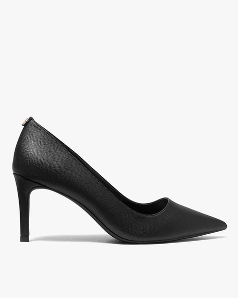 Buy Michael Kors Alina Flex Faux Saffiano Leather Pumps | Black Color Women  | AJIO LUXE