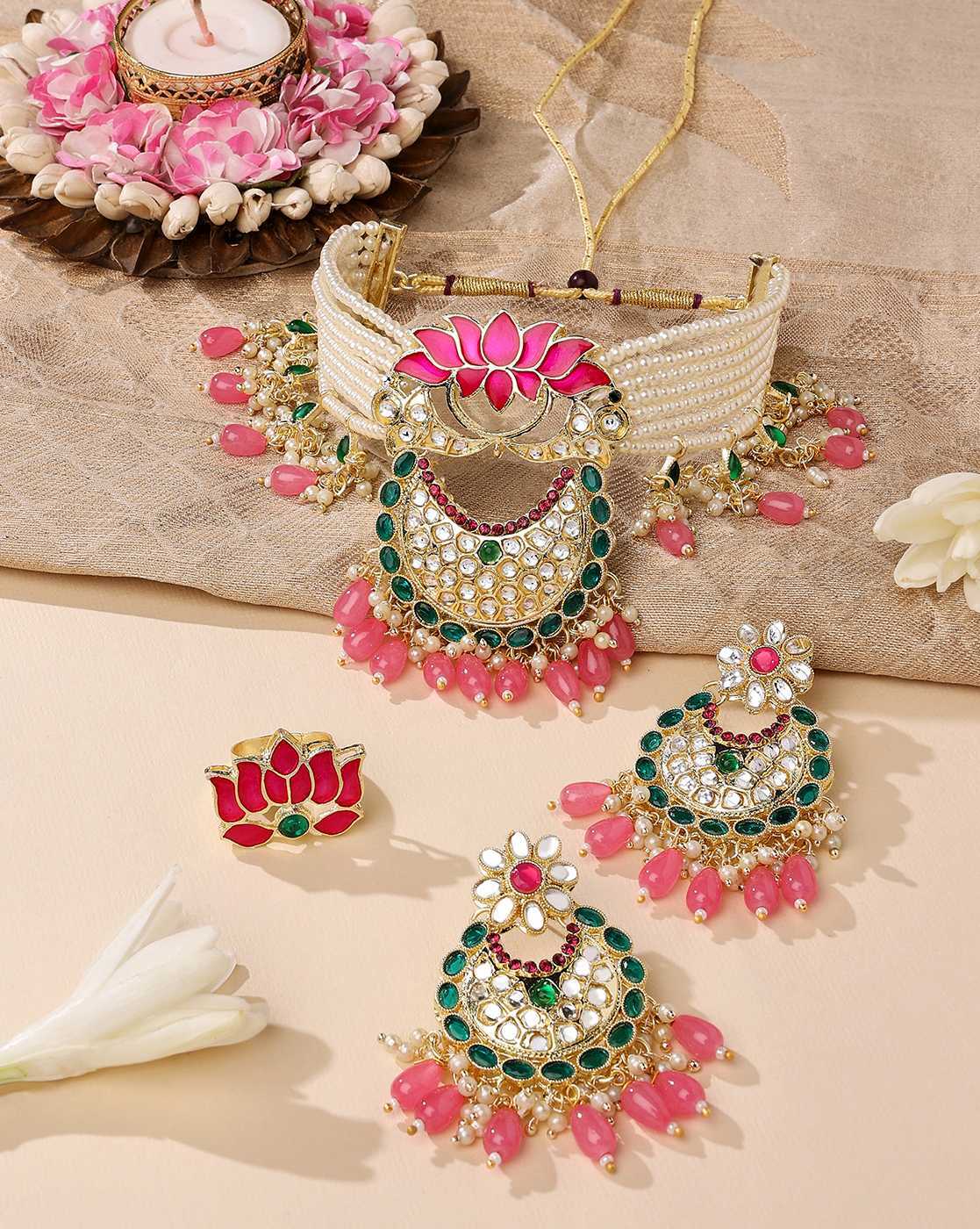 Buy Wedding Collection High Quality Earrings meenakari and Stone Online in  India - Etsy