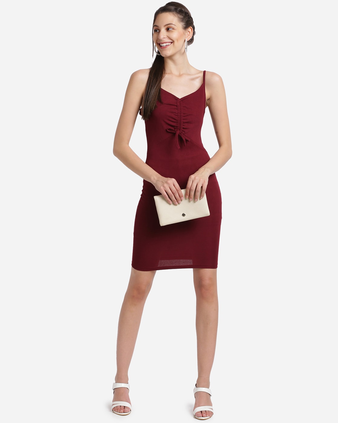 Square Neck Velvet Bodycon Dress