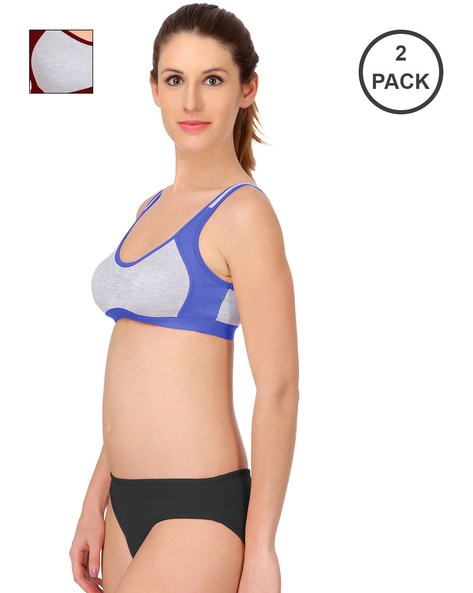 Buy online Set Of 2 Color Block Bra from lingerie for Women by