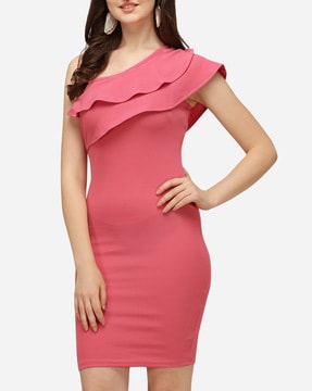 pink and red bodycon dress