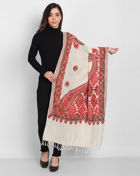 Paisley Print Stole with Tassels Price in India