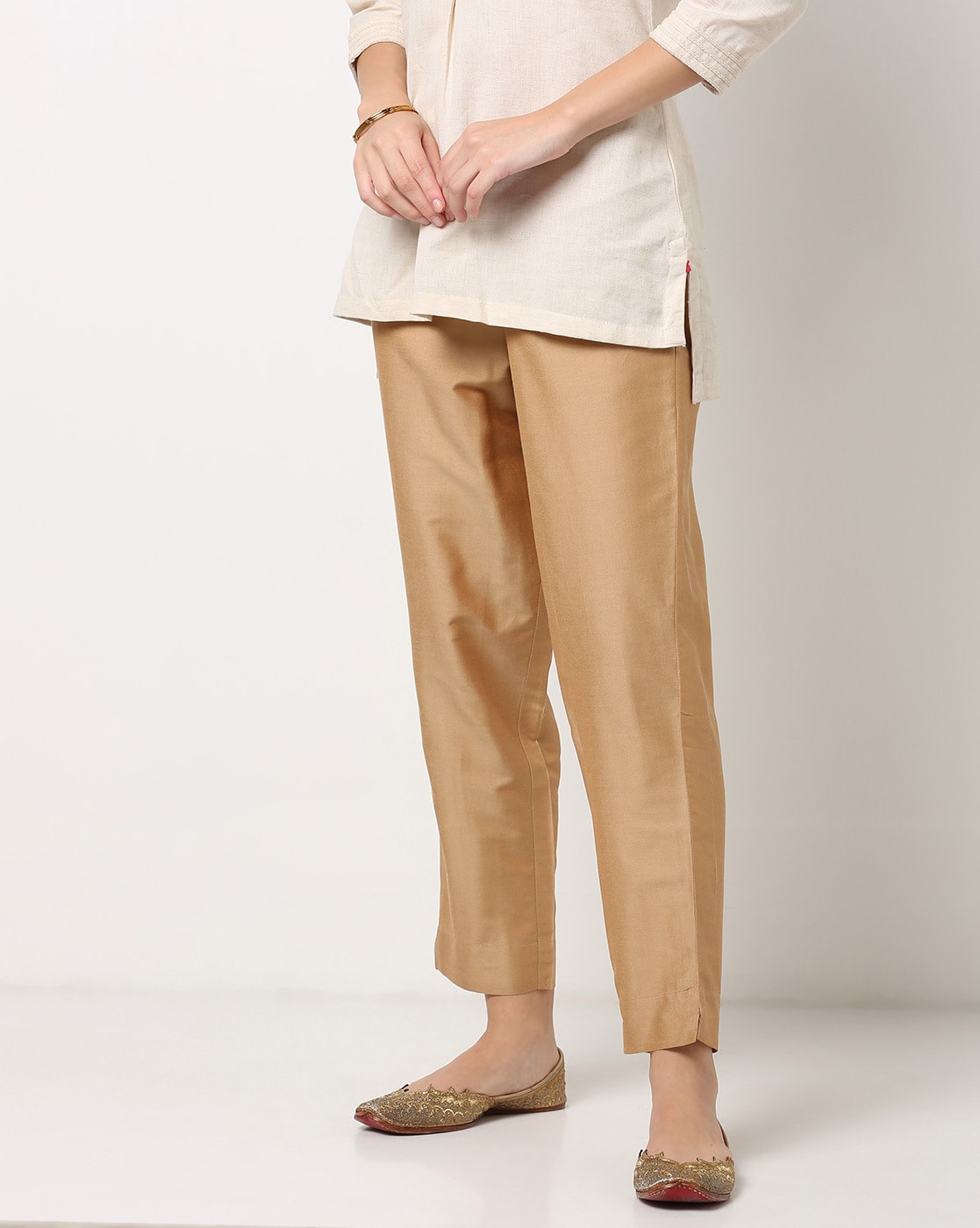 Flared leggings - Gold-coloured - Ladies | H&M IN