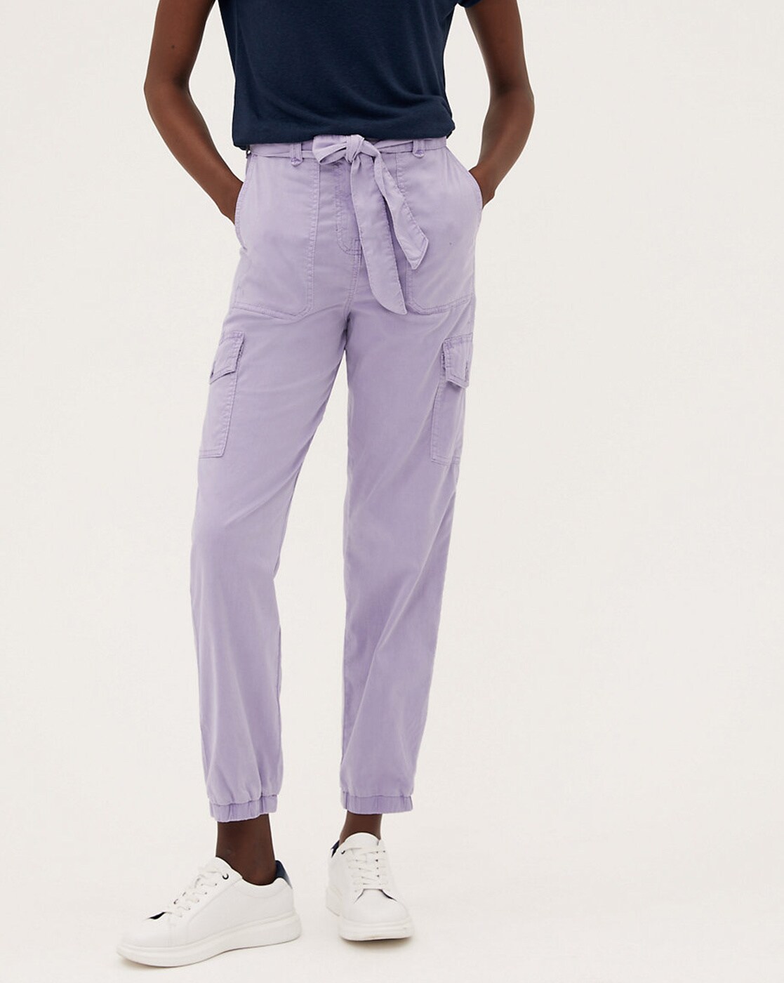Buy Womens Lilac Relaxed Fit Cargo Pants for Women Online at Bewakoof