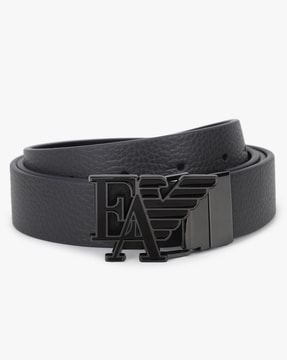 Buy EMPORIO ARMANI Logo Print Belt with Eagle Metal Buckle Closure, Brown  Color Women